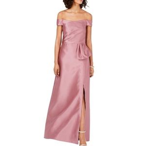 Adrianna papell gown off shoulder rose pink